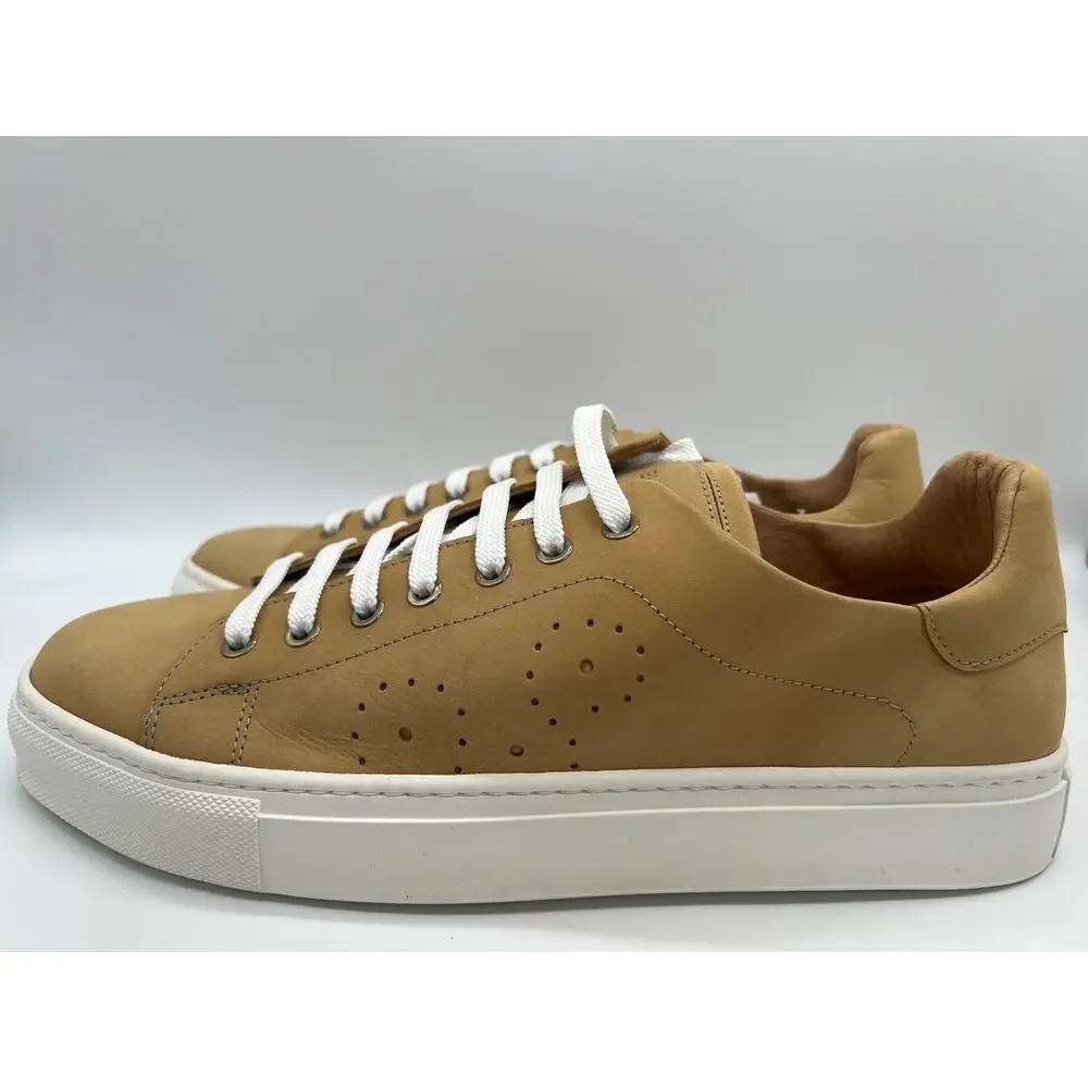 Bugatchi Solid Nubuck Leather Sneaker In Maple Size 10 NIB